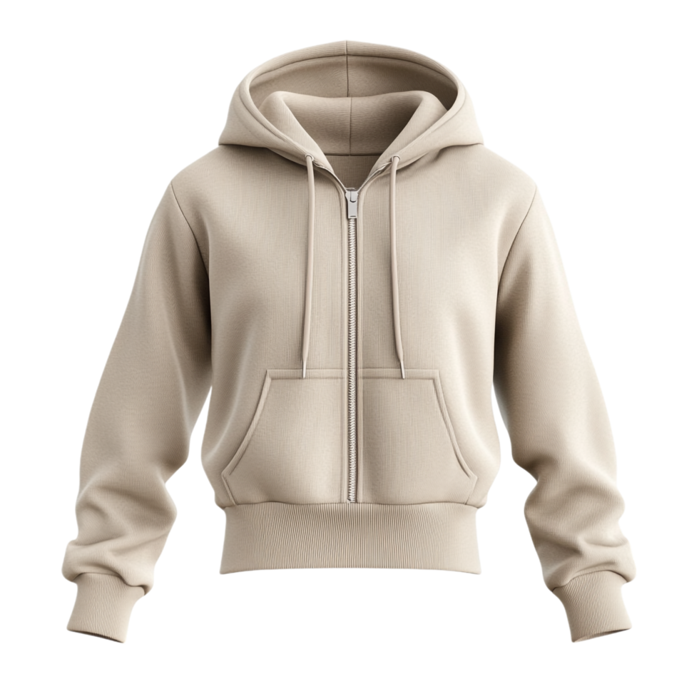 Cropped Zip Up Hoodie png
