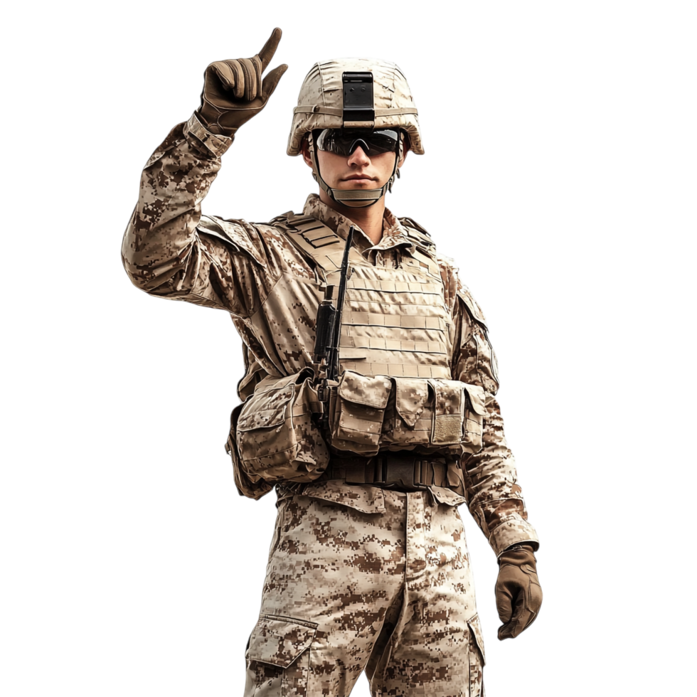 a soldier saluting on a transparent background png