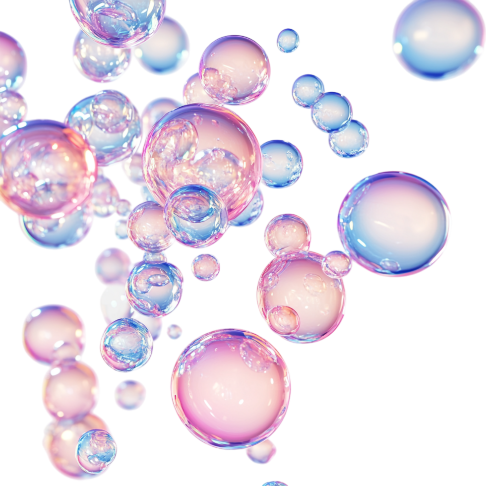 high detailed bubbles on a transparent background png