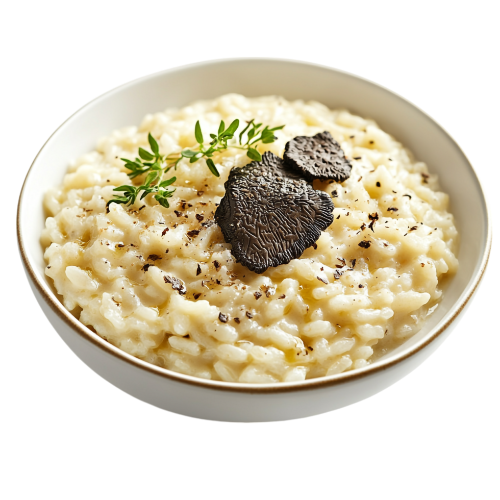 Creamy Risotto with Truffle Oil on transparent background png