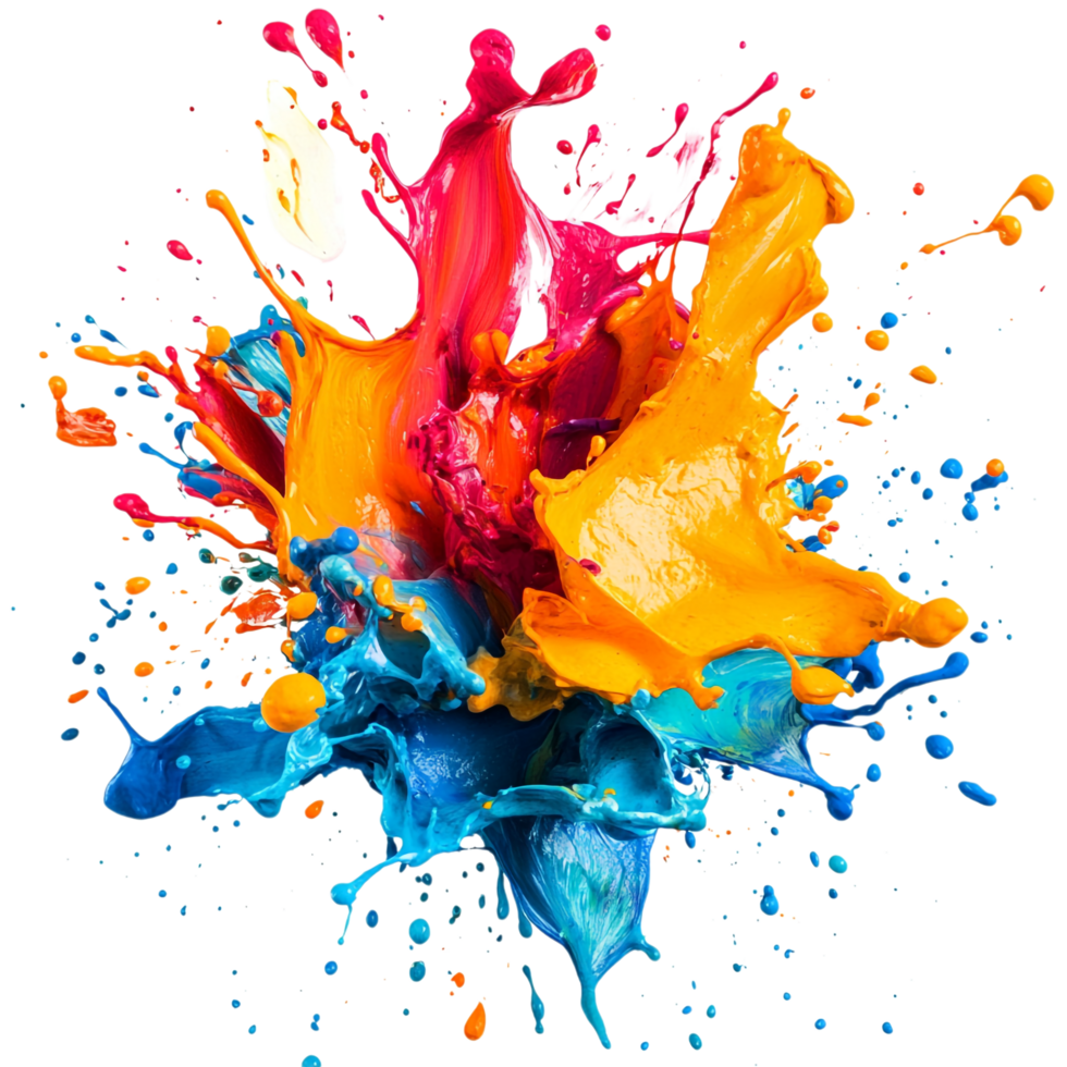 paint explosion on a transparent background png