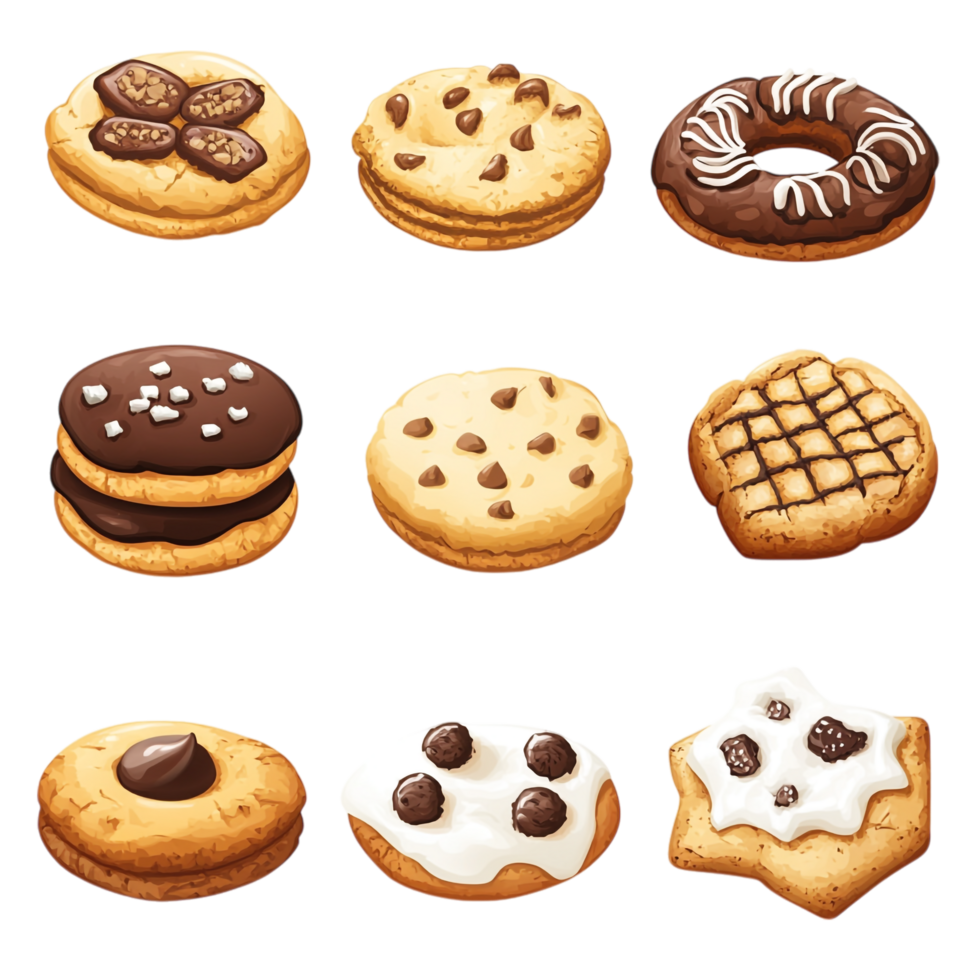 Cookies Vector Clipart on transparent background png