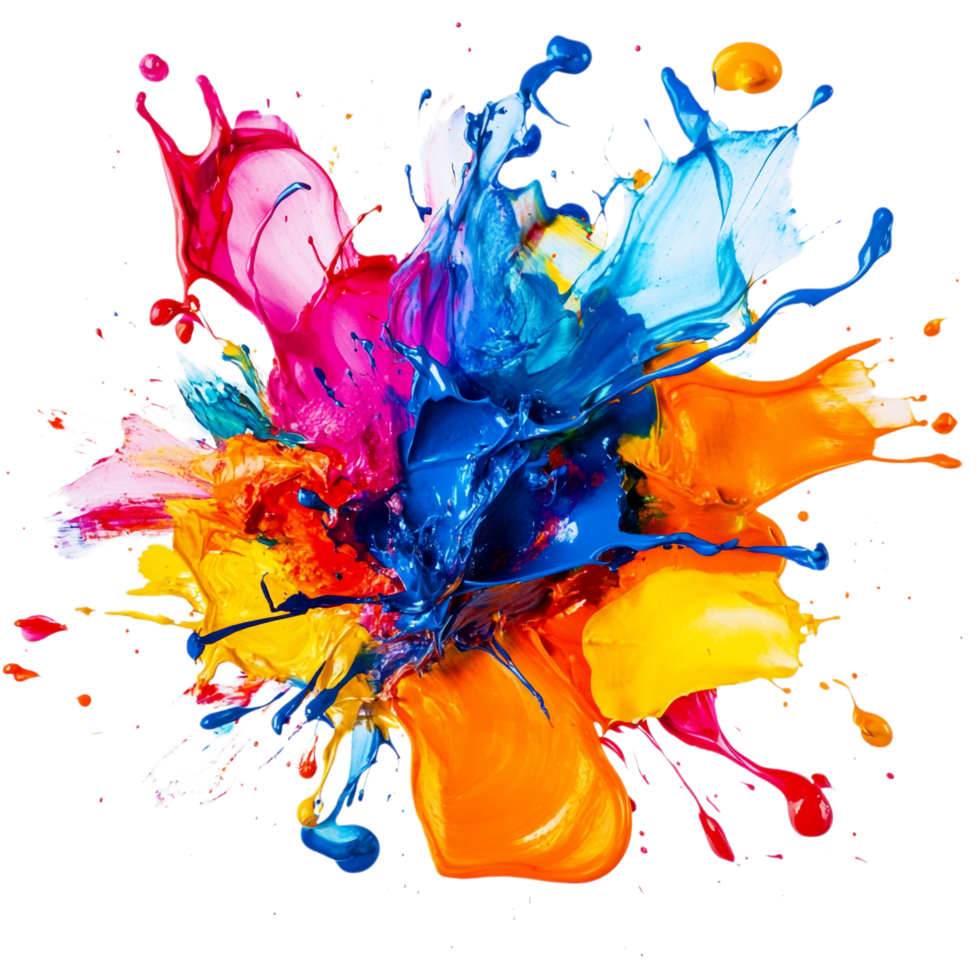 paint explosion on a transparent background png