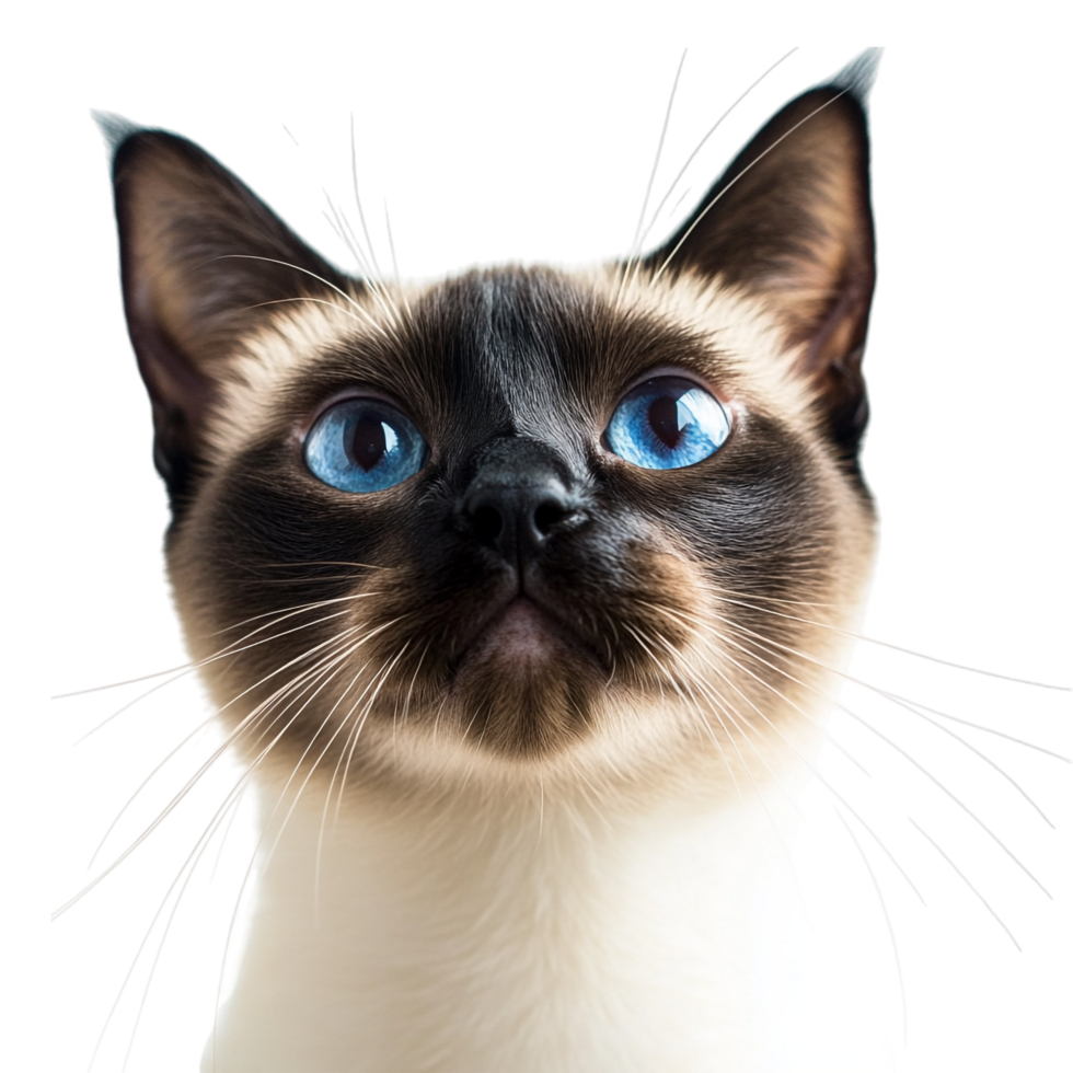 Curious Siamese Cat on transparent background png