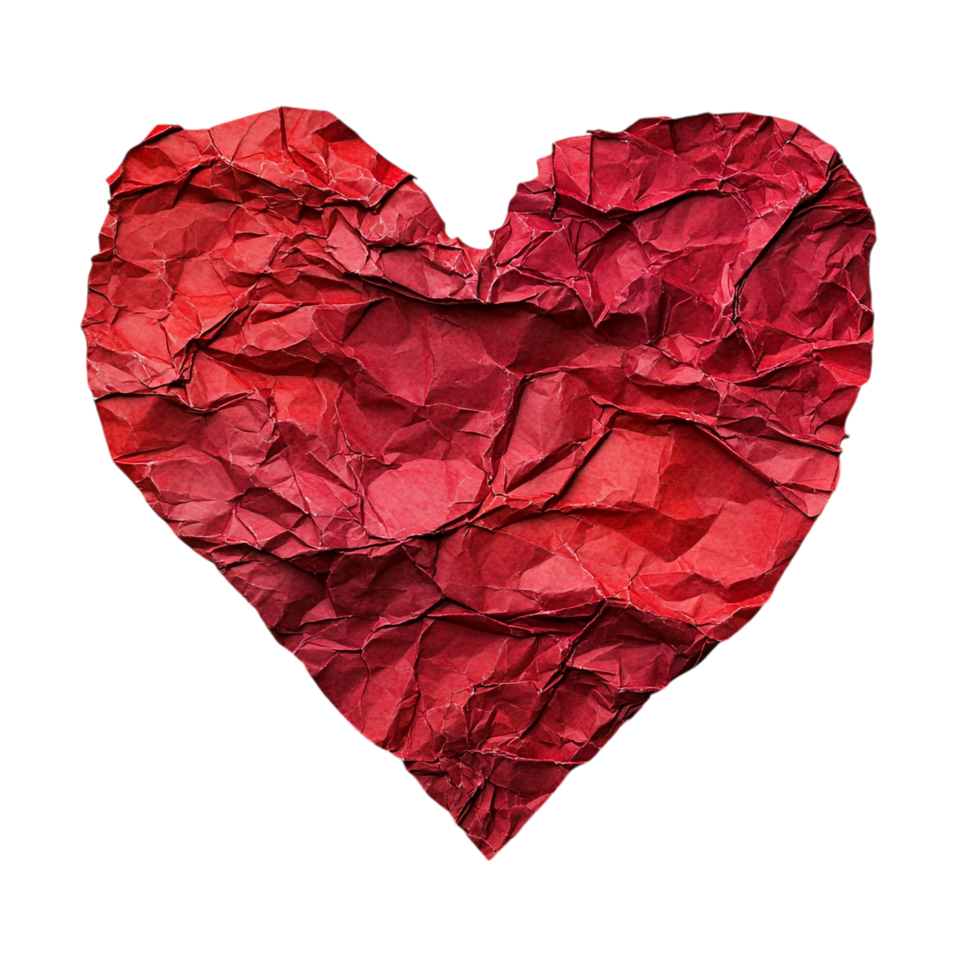 Beautiful heart shaped paper for Valentine Day isolated against a transparent background png