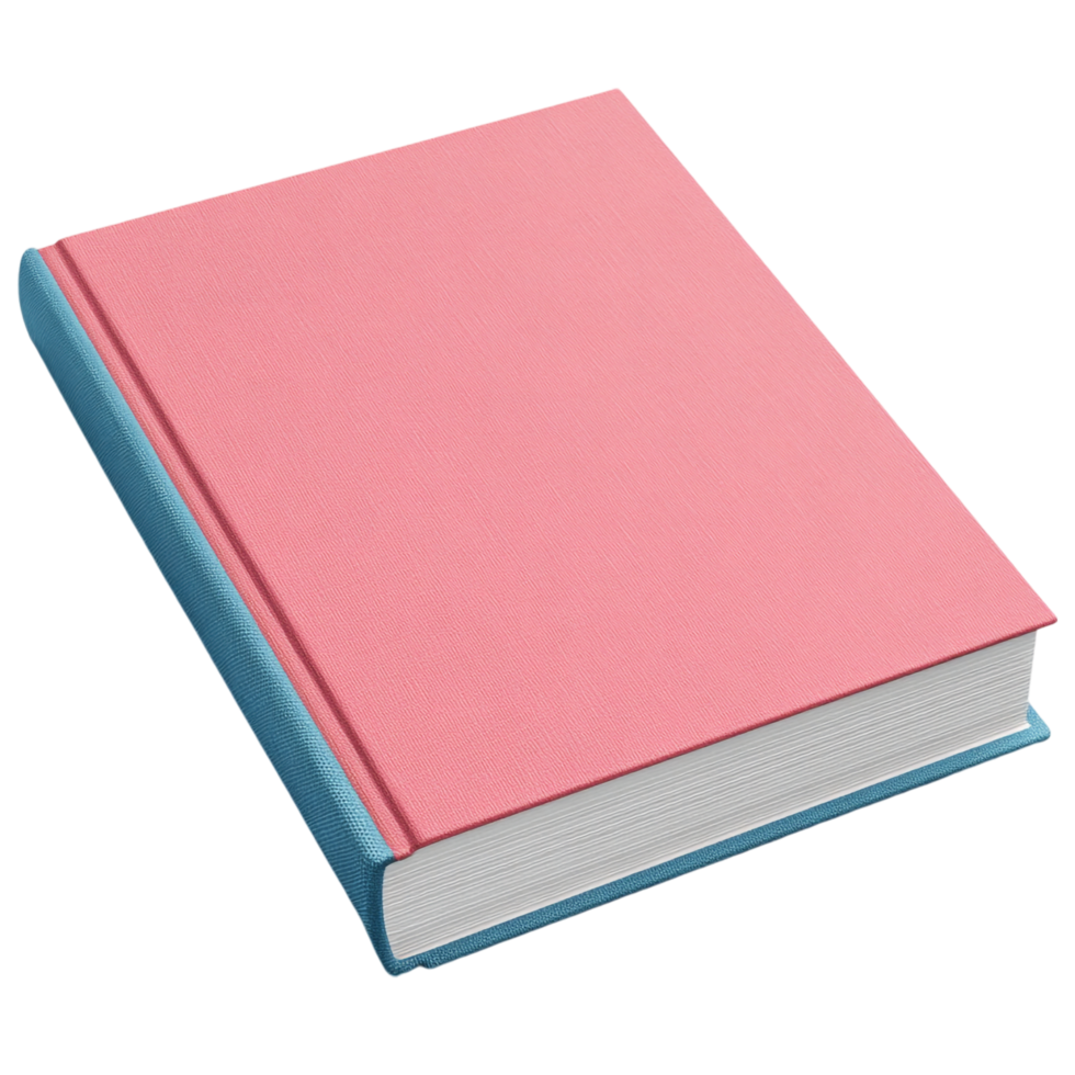 realistic book cover presentation on a transparent background png