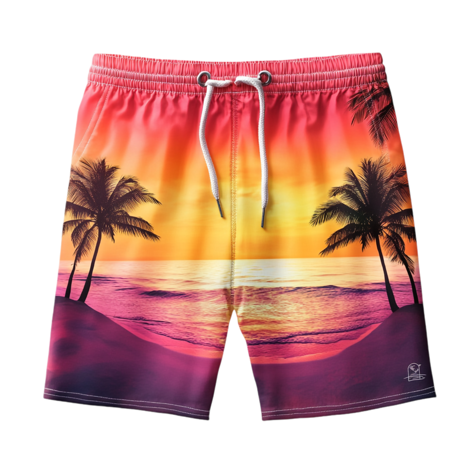 Colorful Sunset Shorts on transparent background png