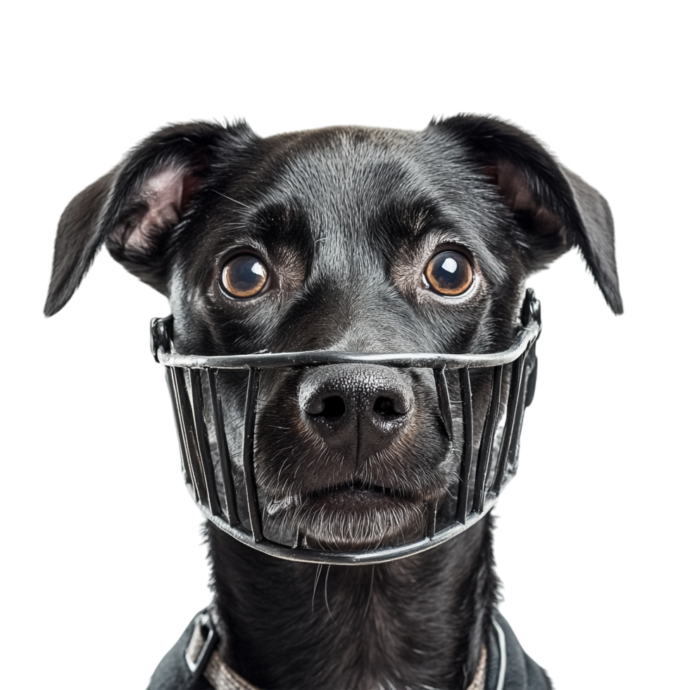 Dog with Muzzle on transparent background png