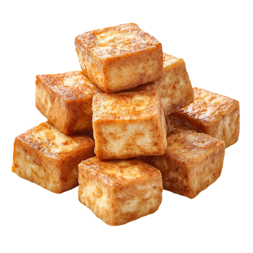 Fried Tofu Healthy Food on transparent background png