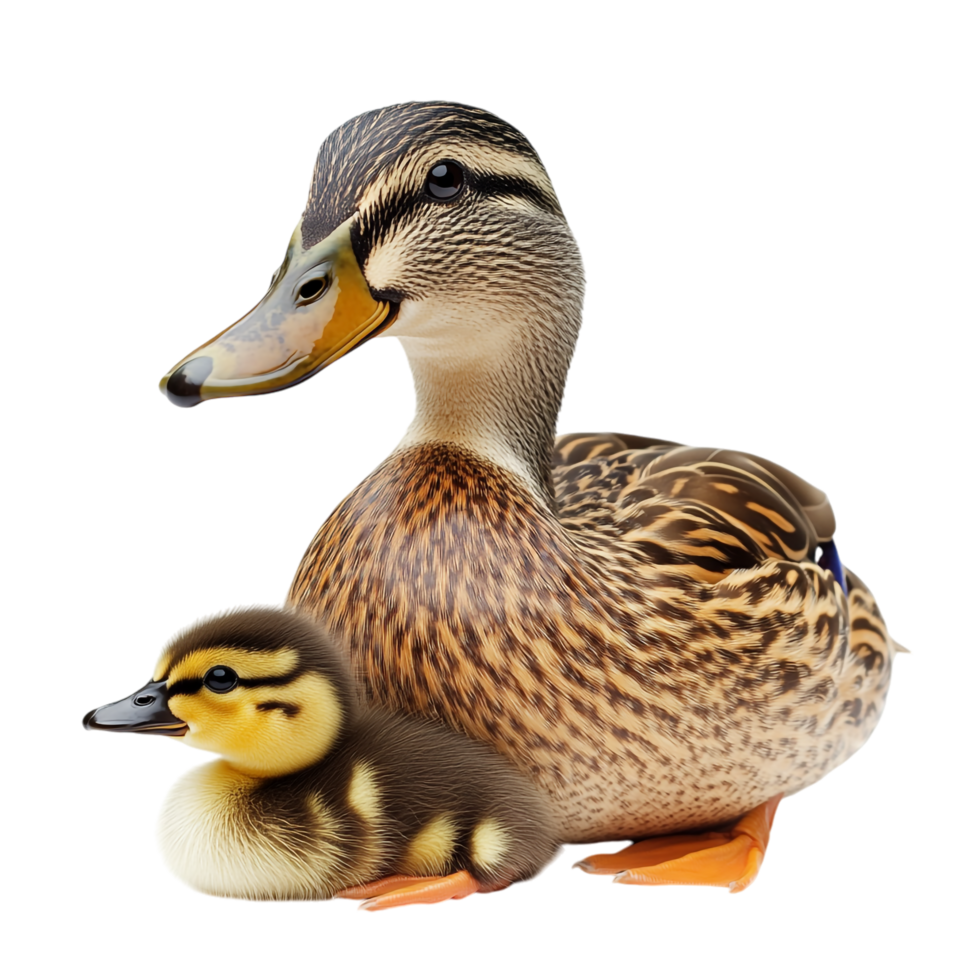 Duck with Duckling on transparent background png
