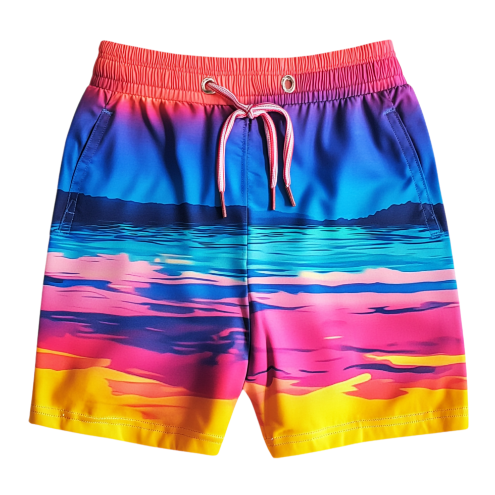 Colorful Sunset Shorts on transparent background png