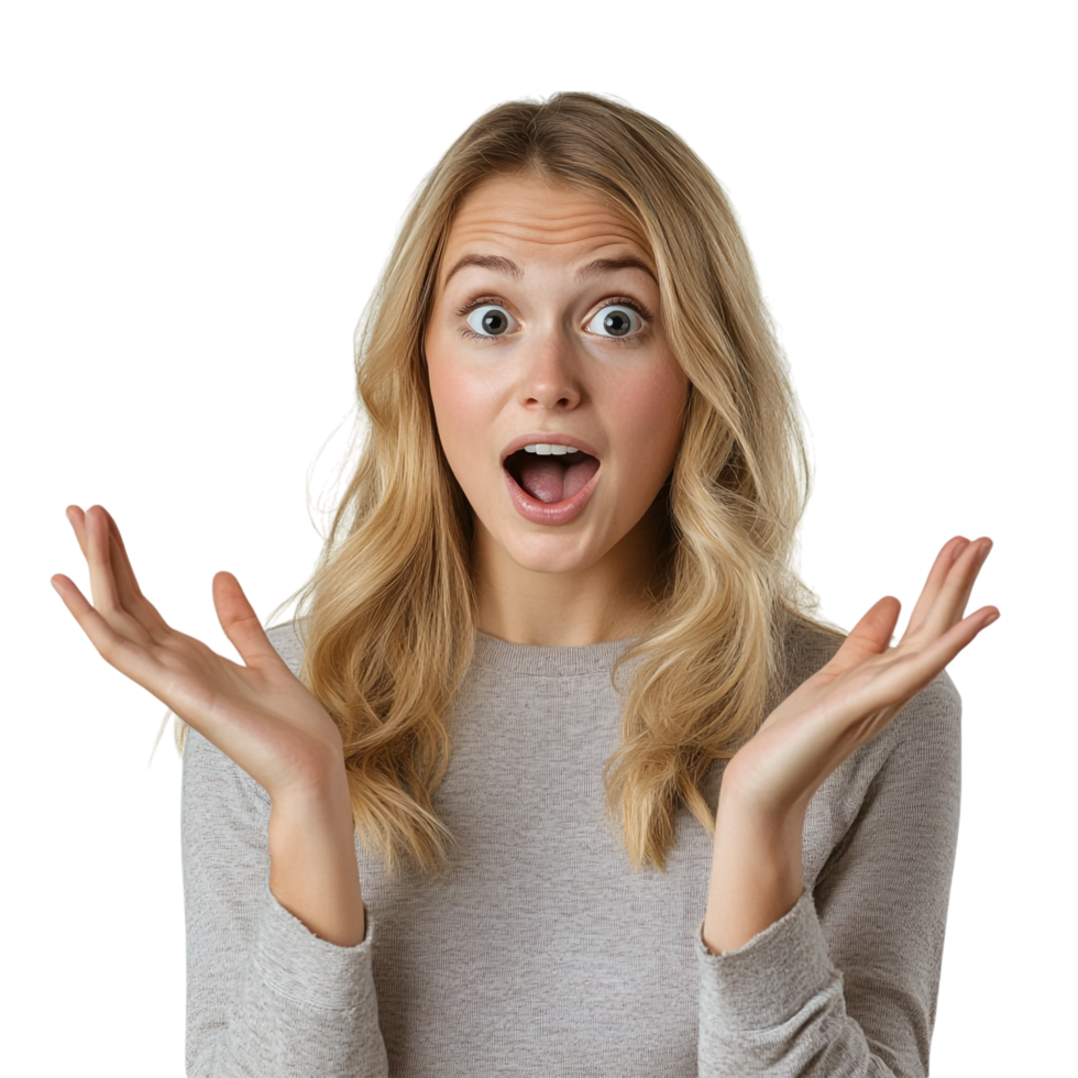 image of a surprised woman on a transparent background png