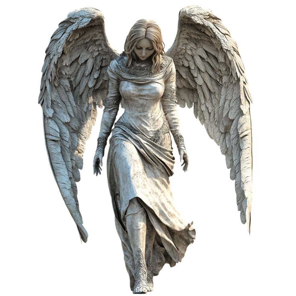 An angel against a transparent background in high resolution png