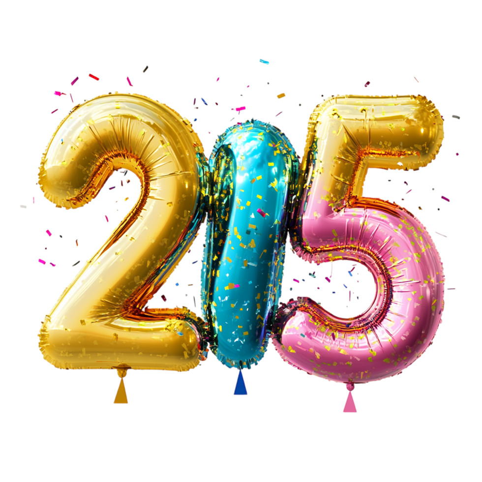 3D Happy New Year 2025 Celebration Text png