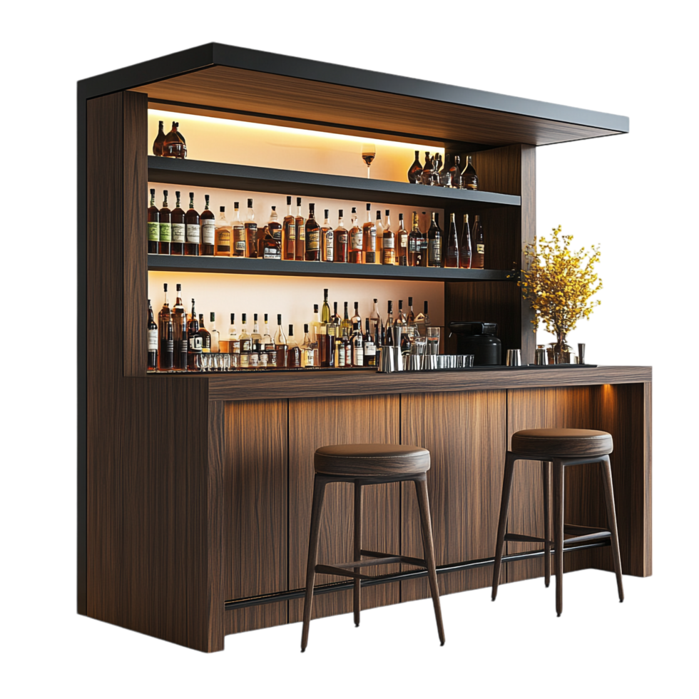Bar Counter on transparent background 8K High Detail png