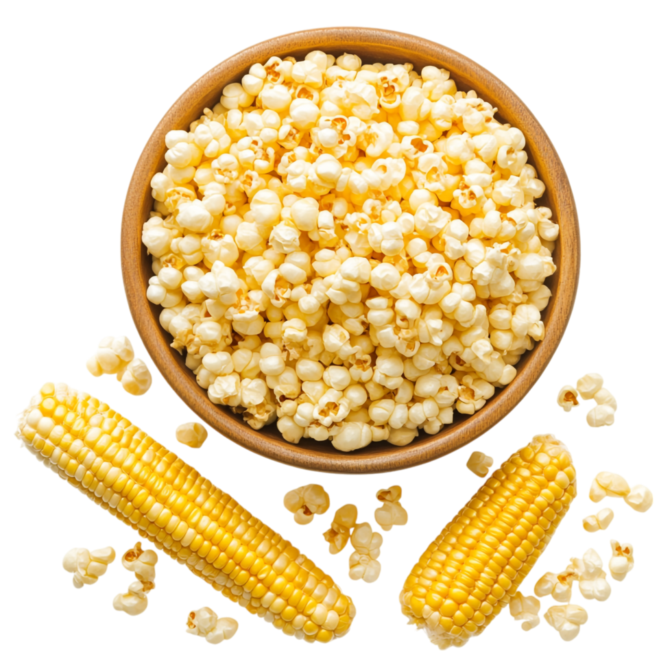 image of sweet corn and popcorn on a transparent background png