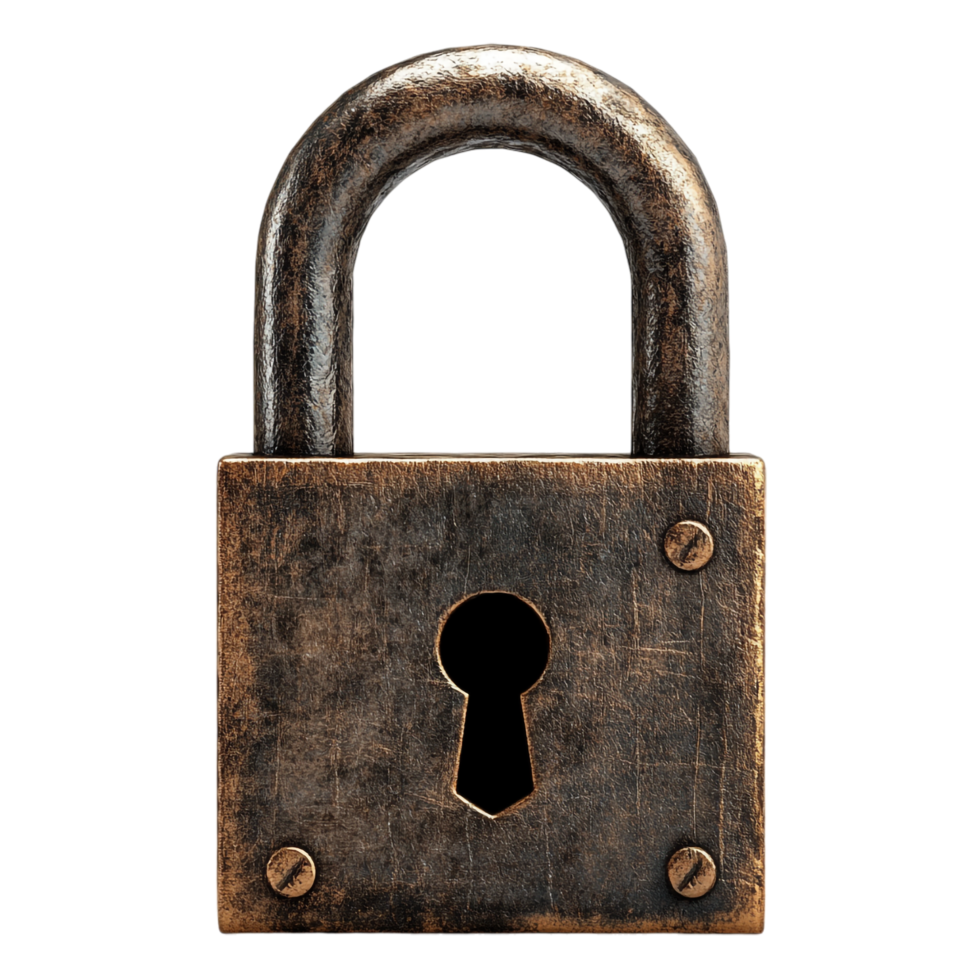 Cartoon padlock isolated on transparent background png