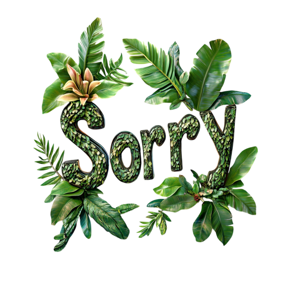 Representation of the Word Sorry on transparent background png