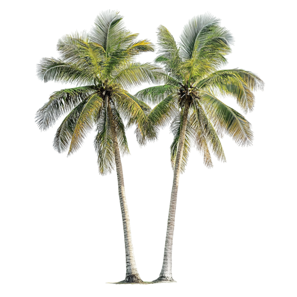 image of twin palm trees on a transparent background png
