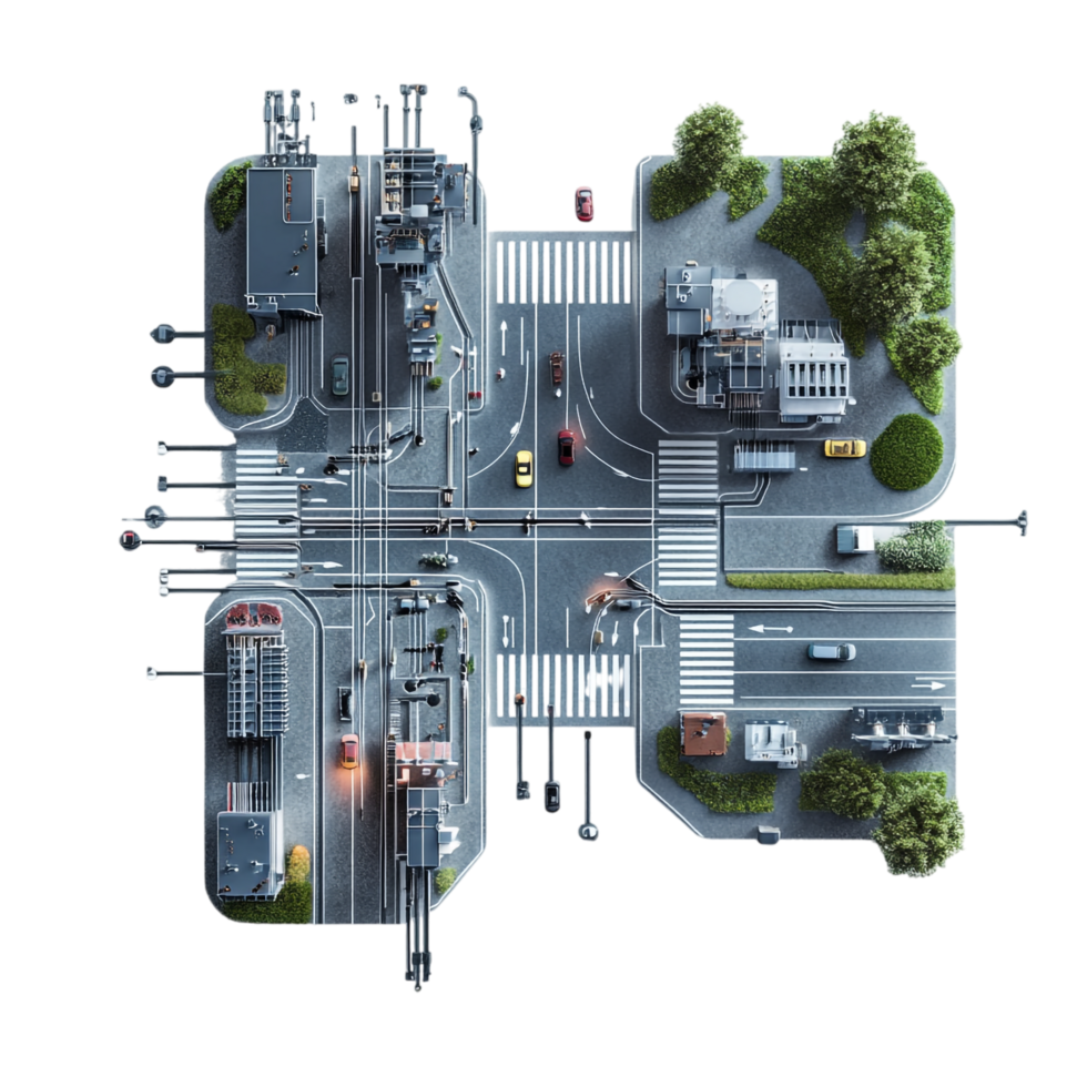 Electric Circuit on the Street on transparent background png