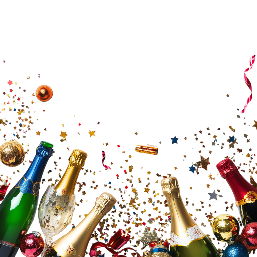 Happy New Year Social Media Banner on transparent background png