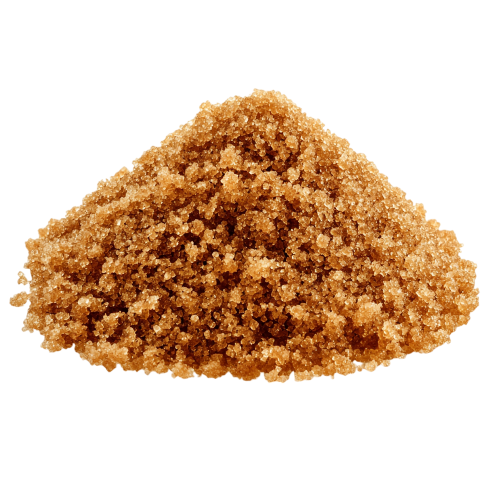 An image of a pile of brown sugar against a transparent background png