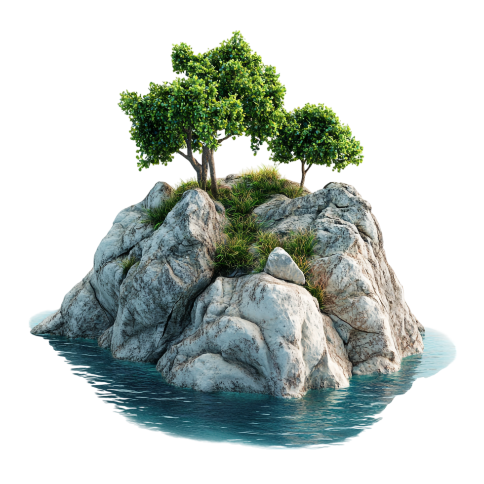 image of a small island on a transparent background png