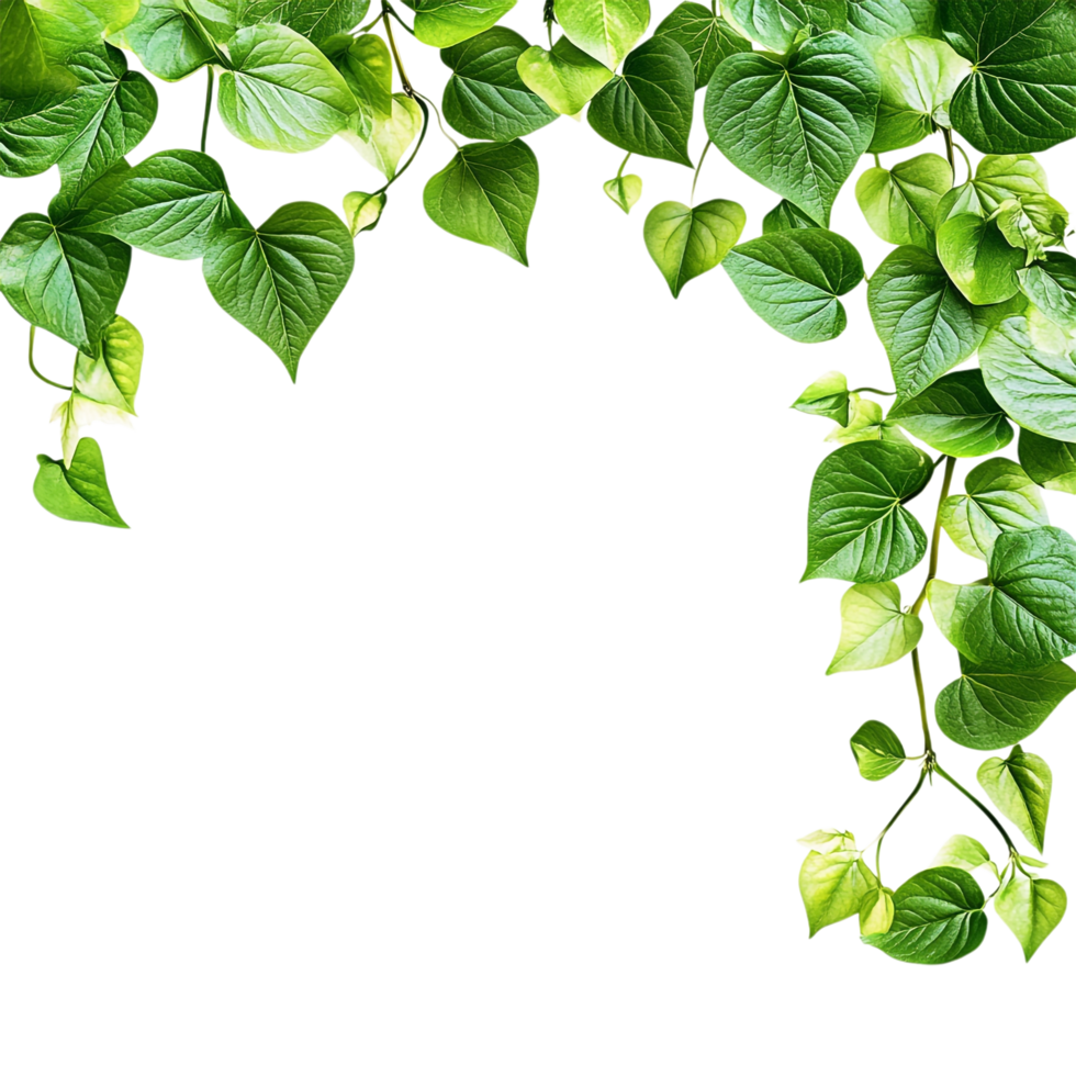 Green Leaves Border on transparent background png