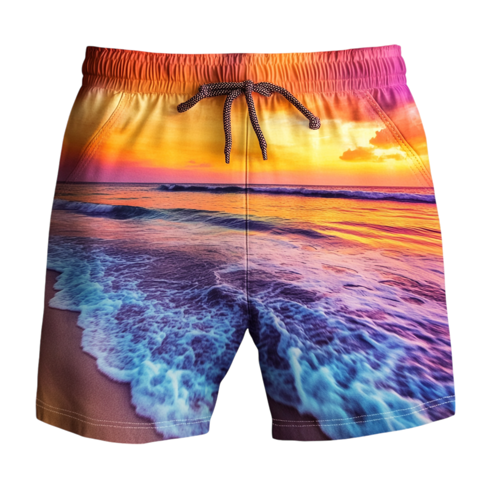 Colorful Sunset Shorts on transparent background png