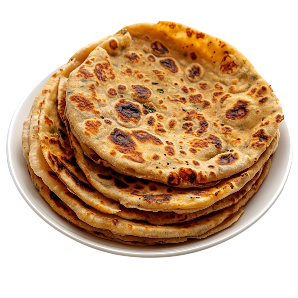 Paratha on a Plate transparent background png