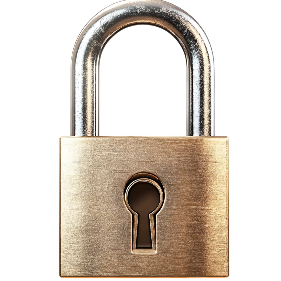Cartoon padlock isolated on transparent background png