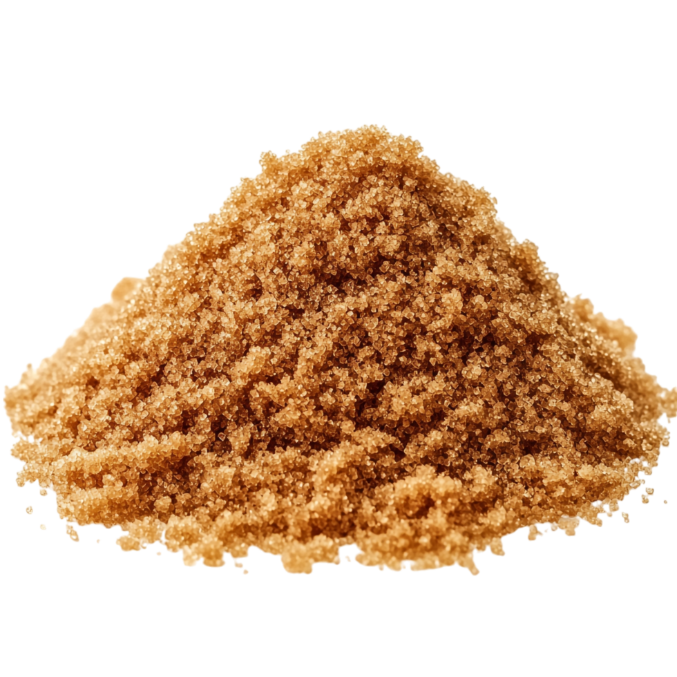 An image of a pile of brown sugar against a transparent background png