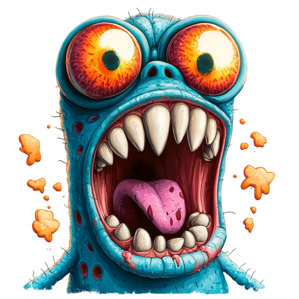 A monster cartoon character design for a tee png