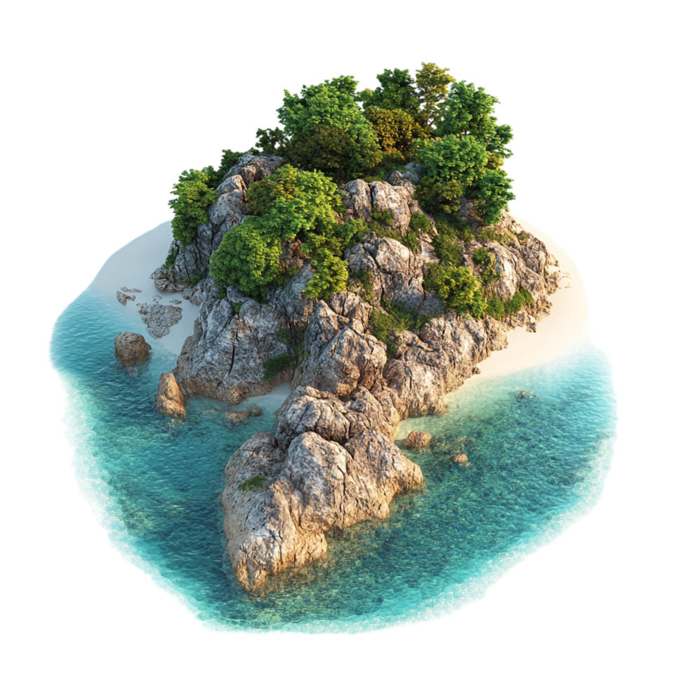 image of a small island on a transparent background png