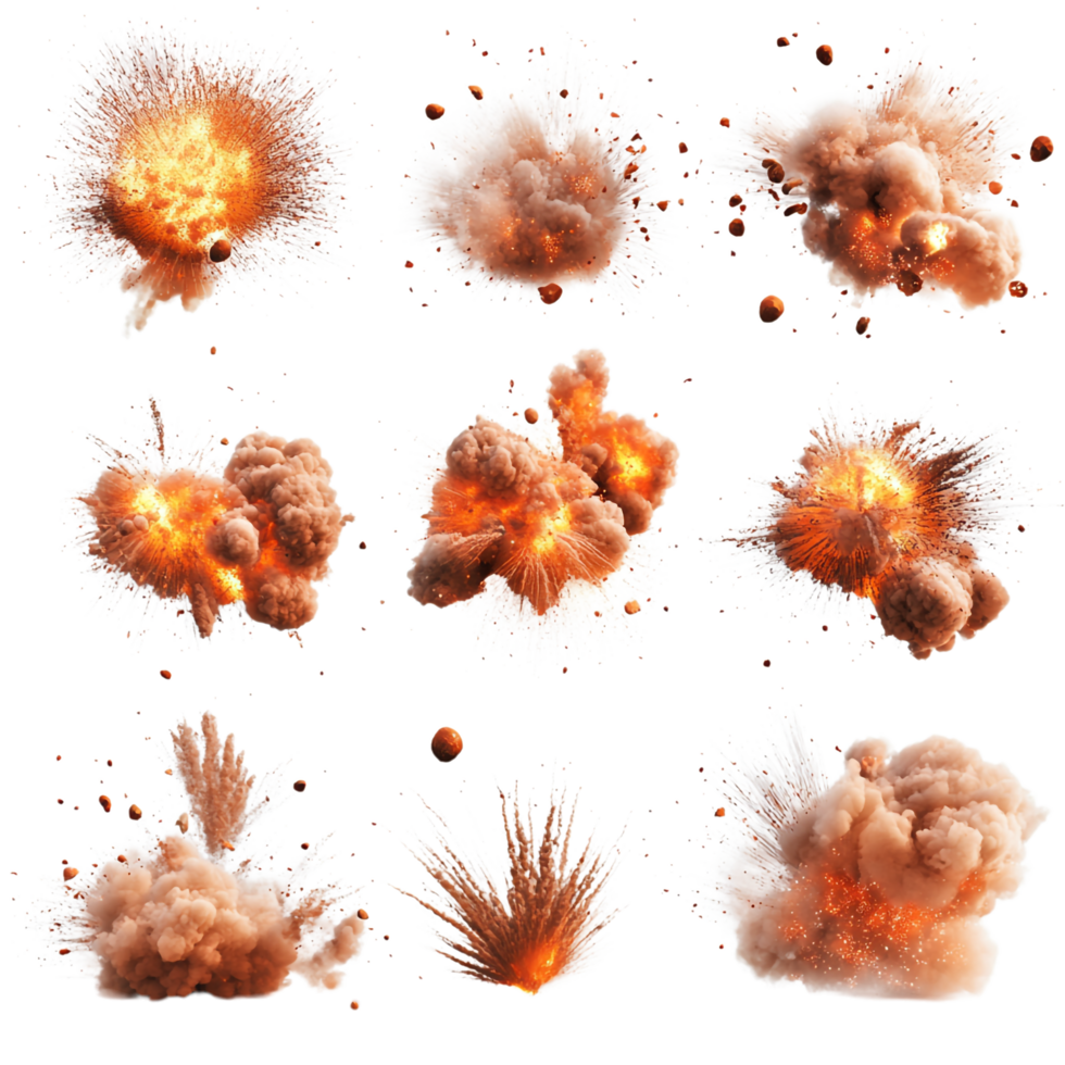 Explosion Set on transparent background png