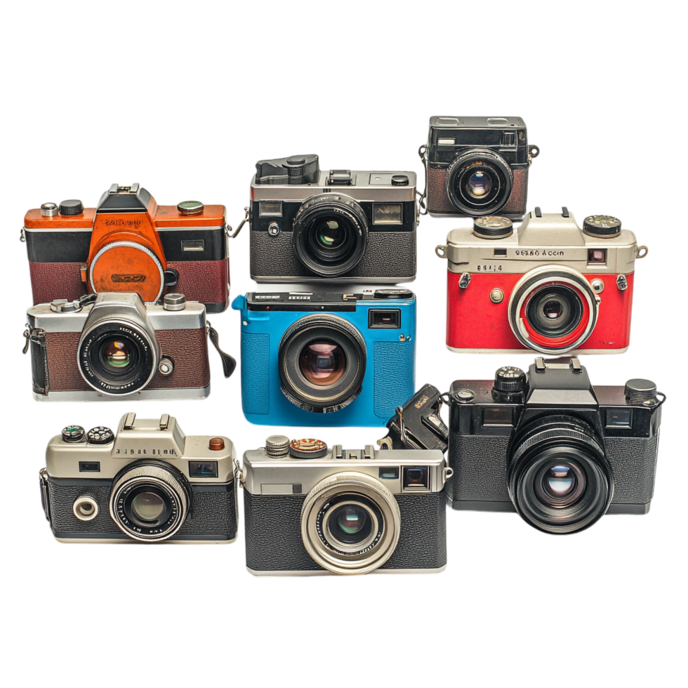 Collection of Old and New Cameras png