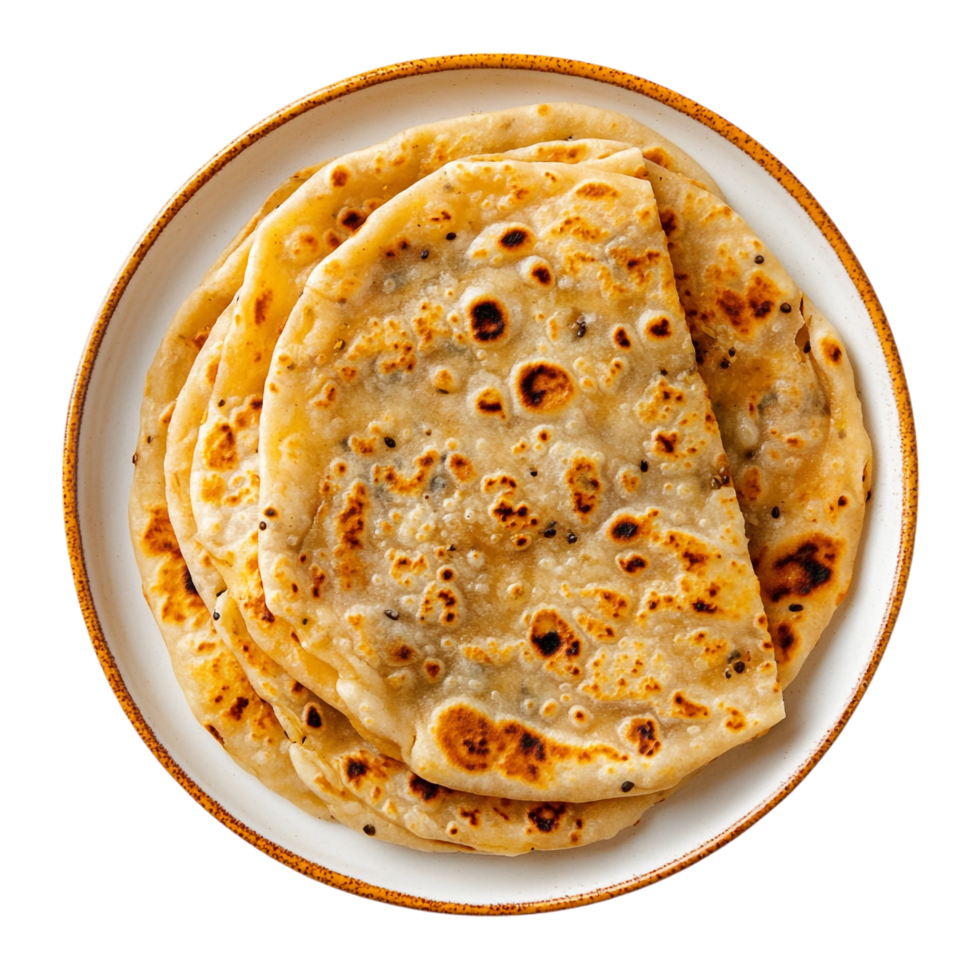 Paratha on a Plate transparent background png