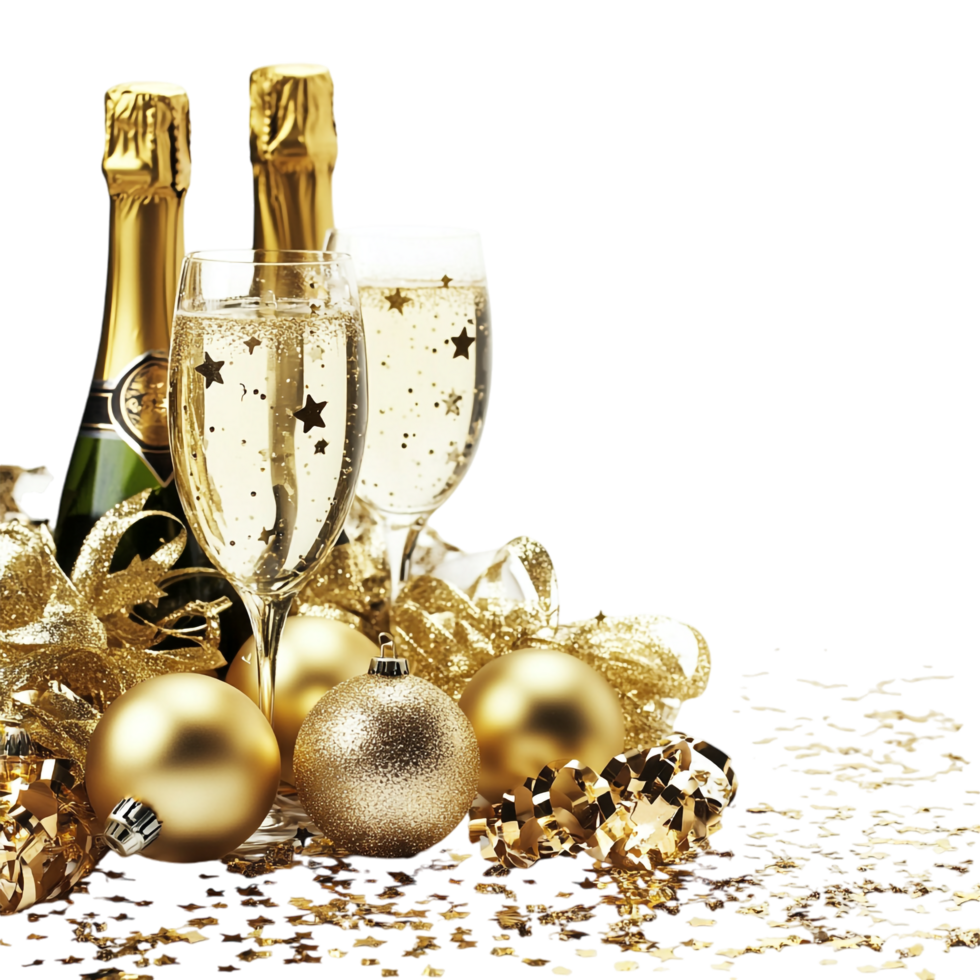 Happy New Year Social Media Banner on transparent background png