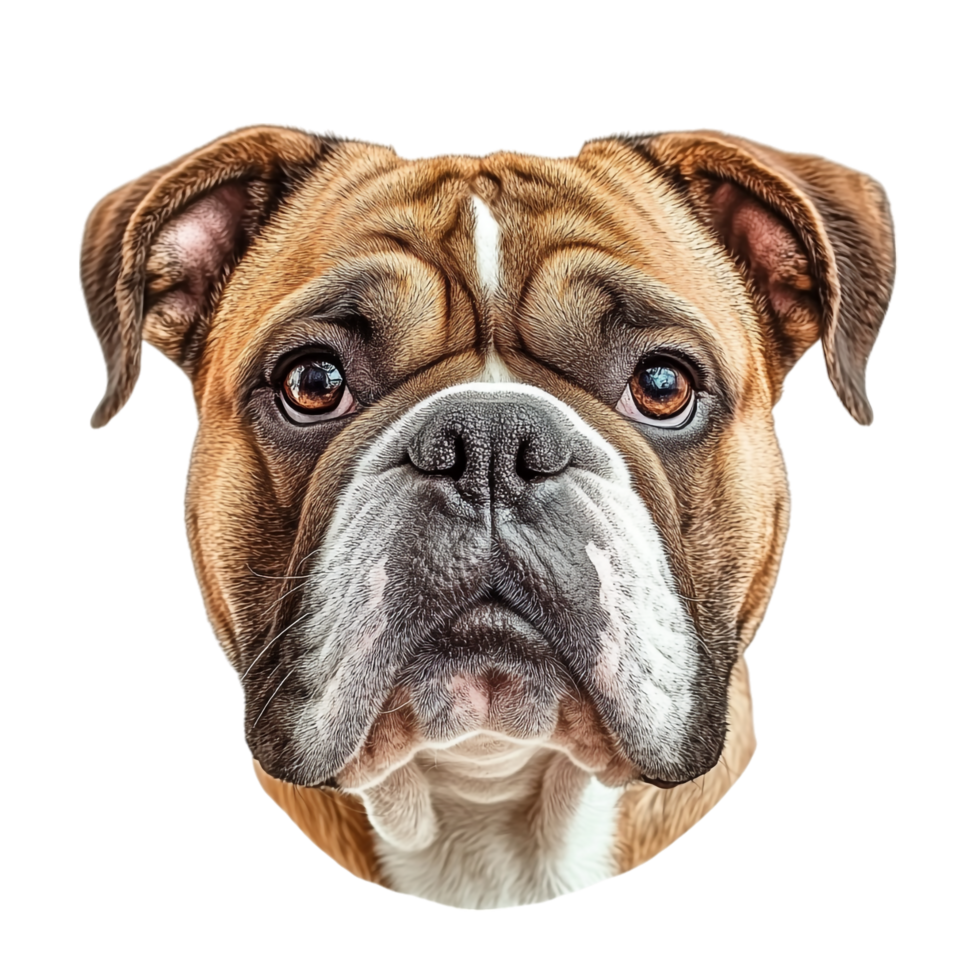 Bulldog head on a transparent background png