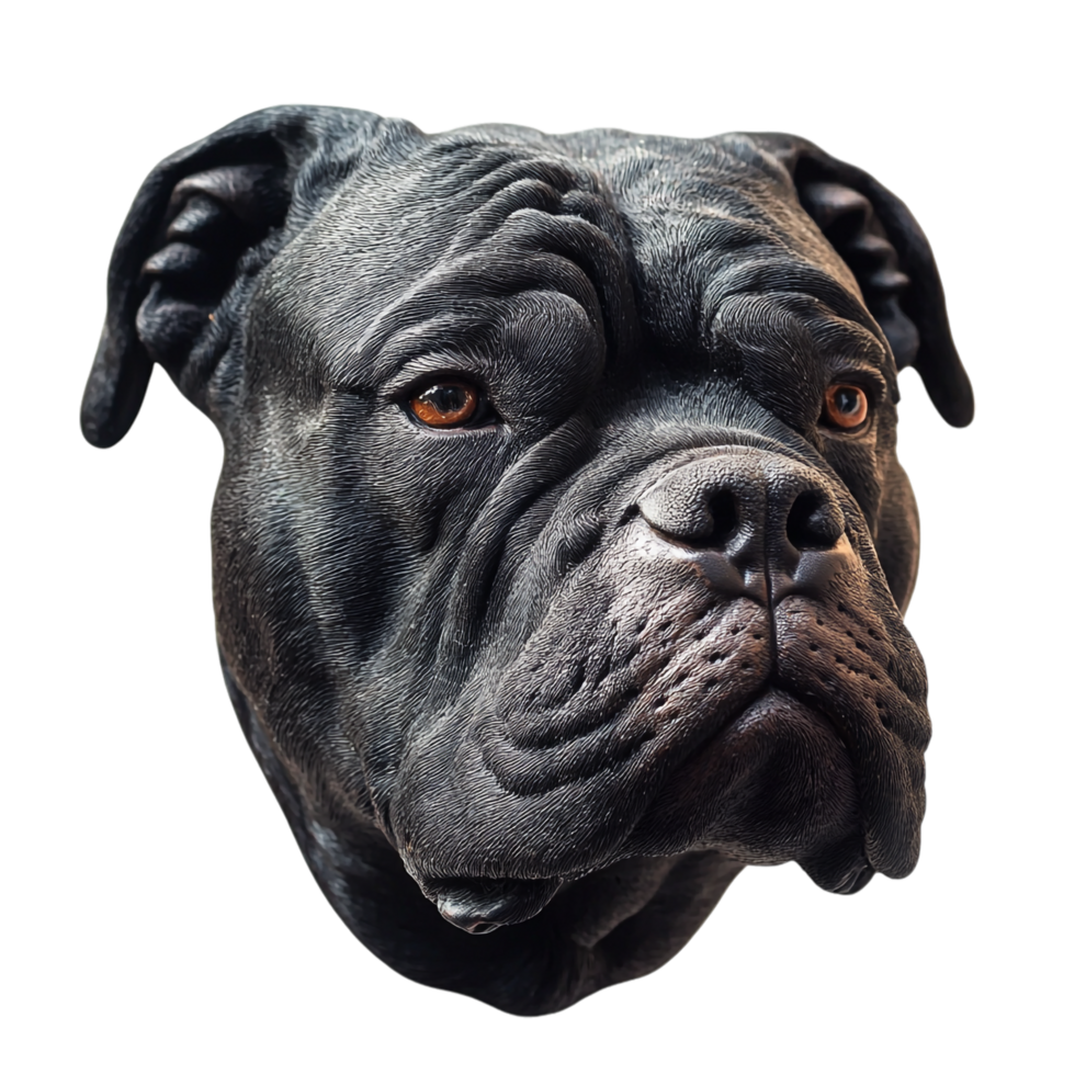 Bulldog head on a transparent background png