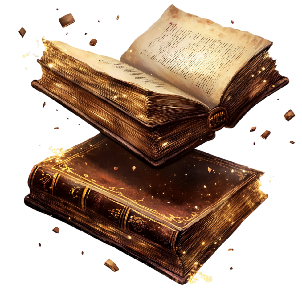 Flying Books Fantasy on transparent background png