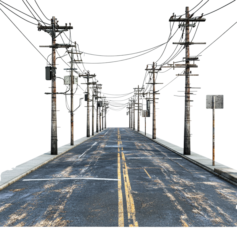 Electric Circuit on the Street on transparent background png