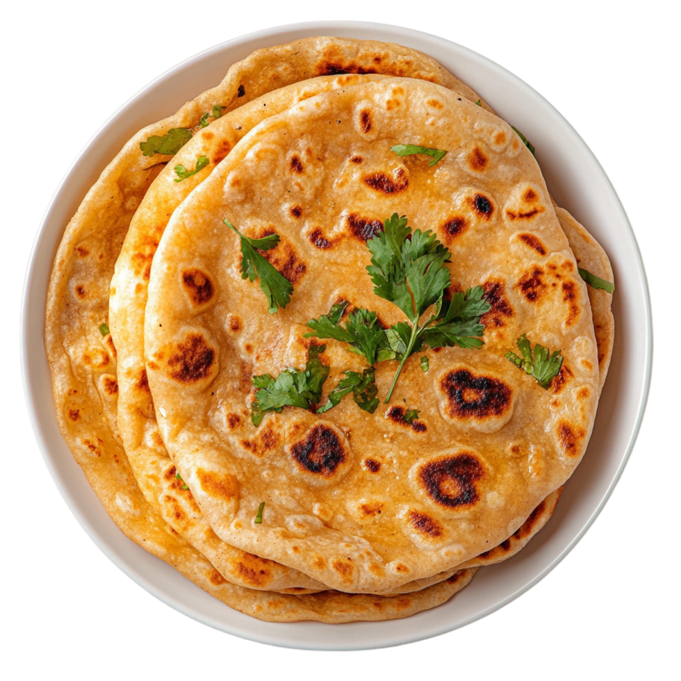 Paratha on a Plate transparent background png