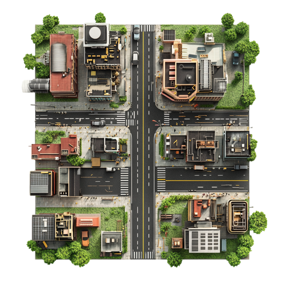 Electric Circuit on the Street on transparent background png