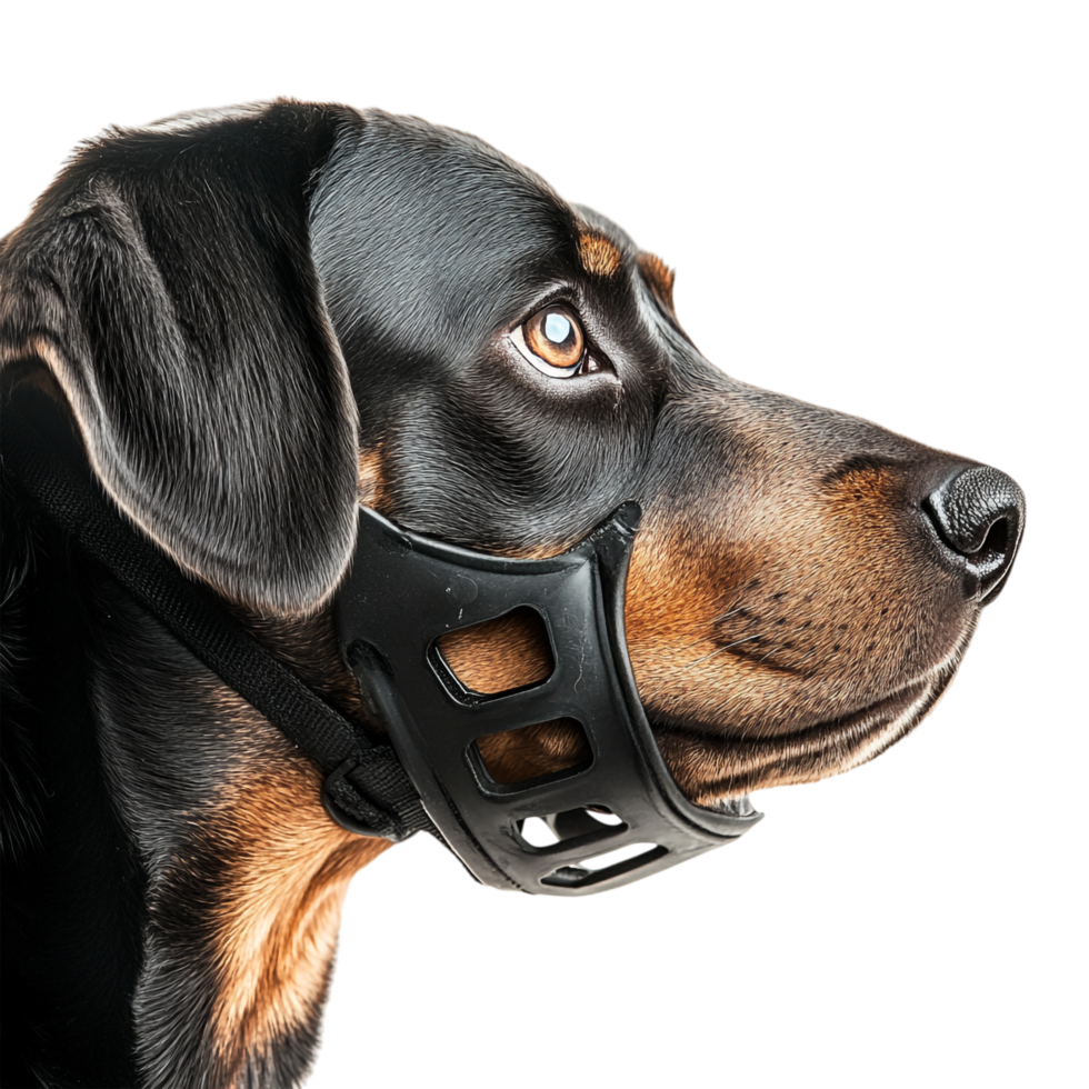 Dog with Muzzle on transparent background png