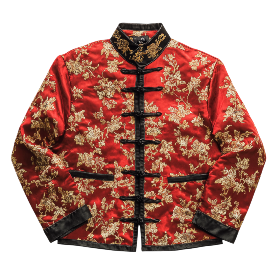 Beautiful mandarin collar jacket isolated against a transparent background png