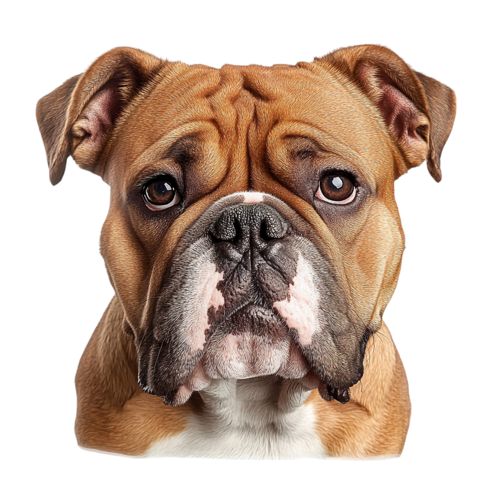 Bulldog head on a transparent background png