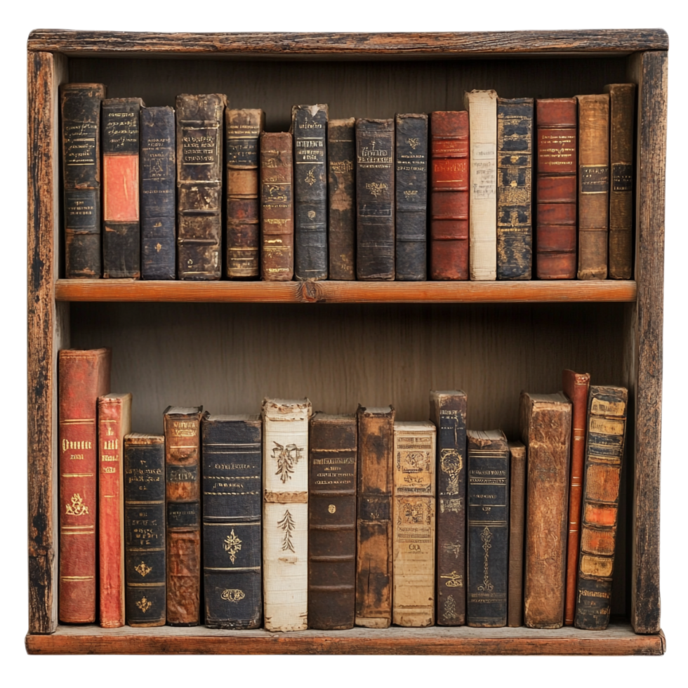 Book shelf isolated against a transparent background png