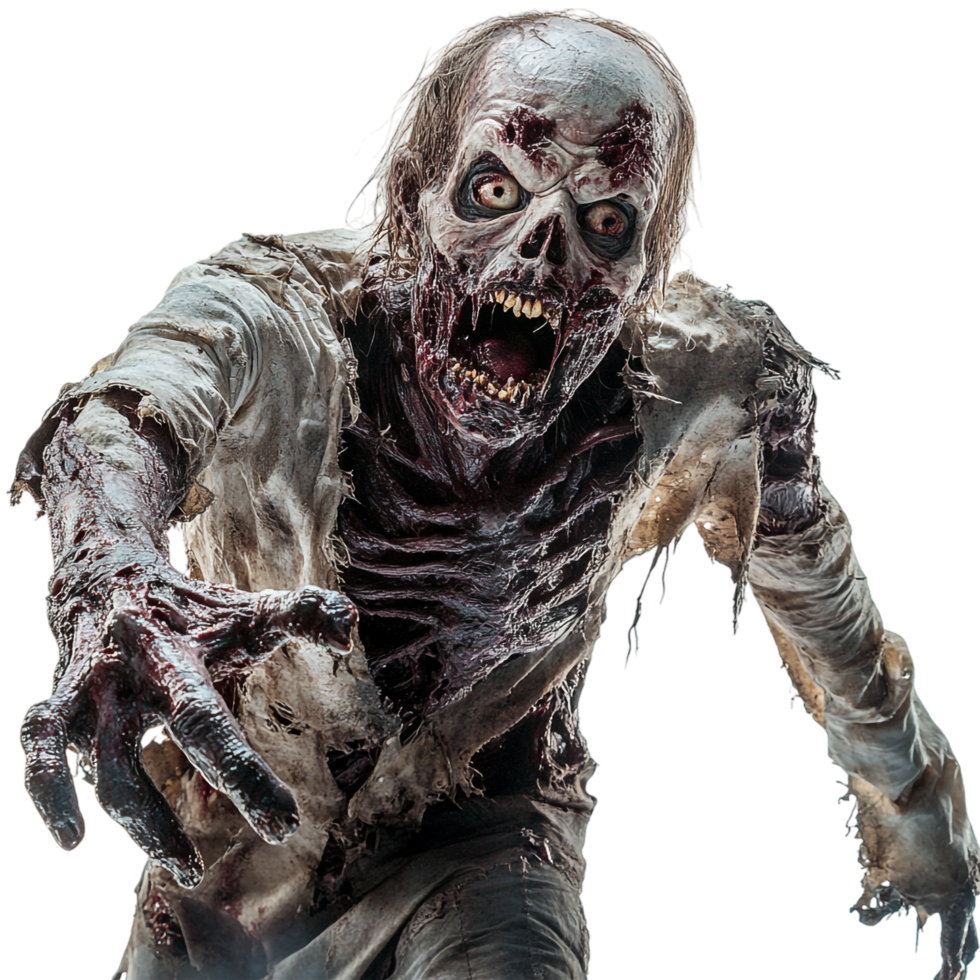Horrible Scary Zombie on transparent background png