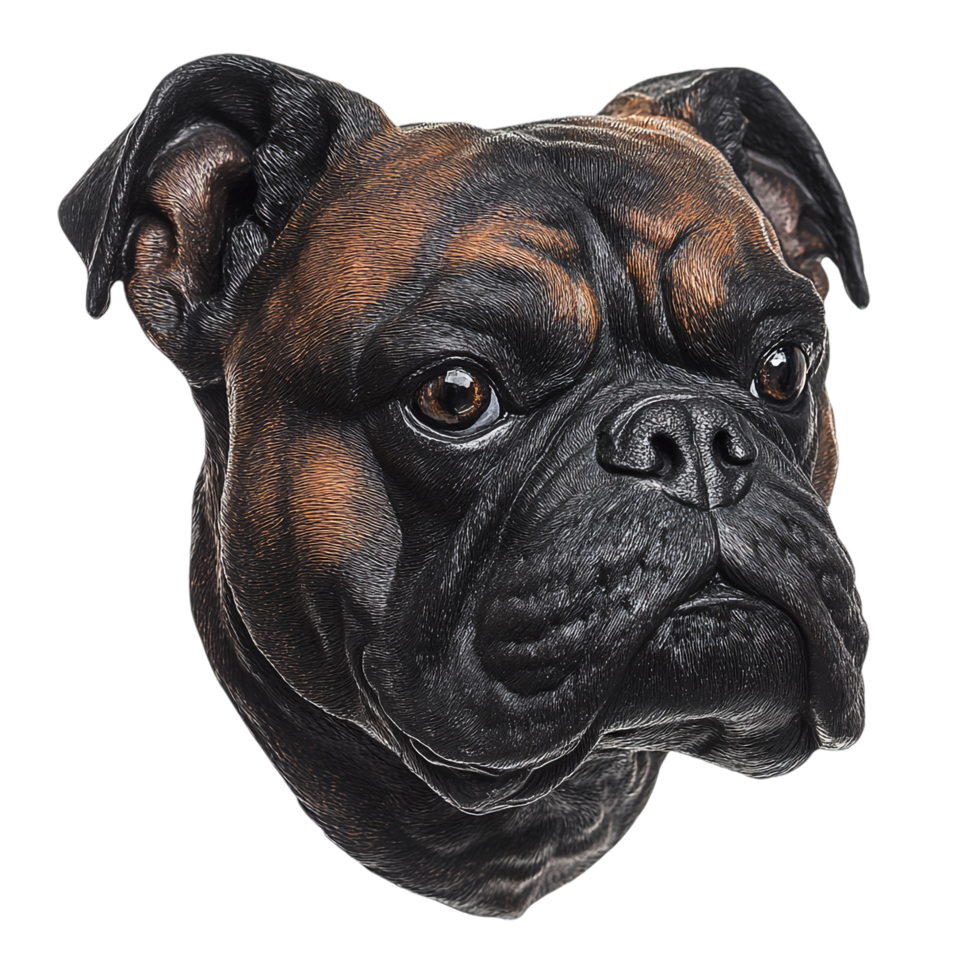Bulldog head on a transparent background png